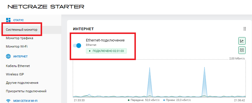 Проверка подключения к интернету